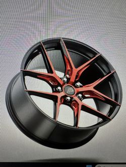 20" GLOSS BLK RED MILLED 5x120
