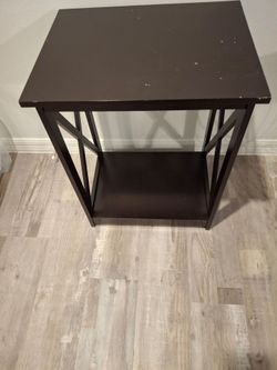 Dark Brown 2-Tier Side Table