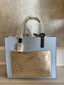 Marc Jacobs Periwinkle Gold Mini Gold Block Tote