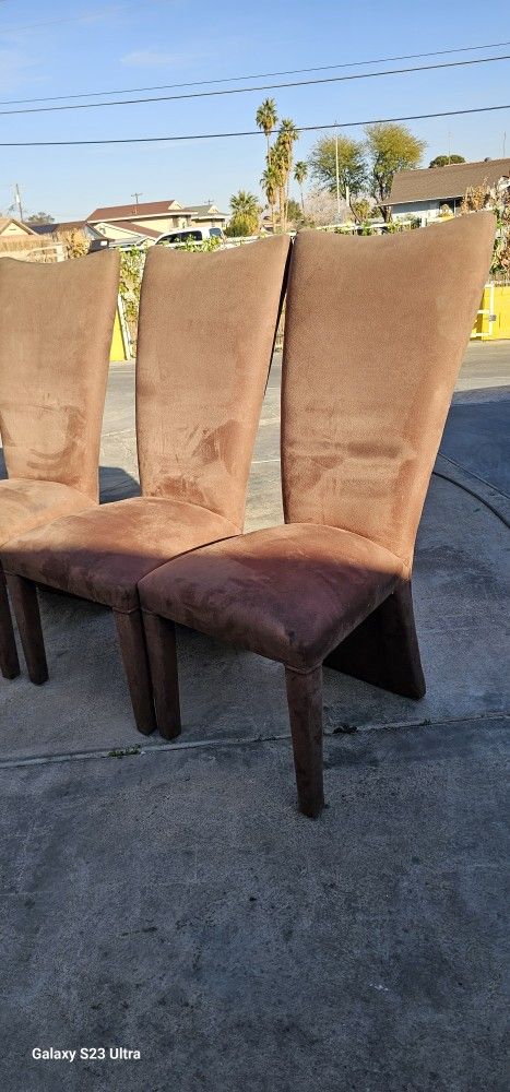 Vintage Dining Chairs 5th Ave Design High Back Set Of 4 Velvet Mid Century made in USA