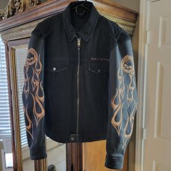 Harley Davidson Men's XL Denim and Leather riding jacket
