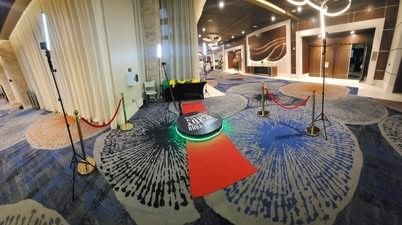 Automatic 360 photobooth (fits 4-5 people) and Props for sale.