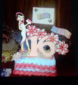 16th Birthday Doll Die cut cake topper