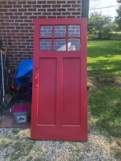 Vintage Wood Door with windows