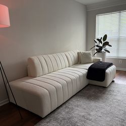 Scandinavian L-Shaped Beige Sofa Like New Must Sell Moving