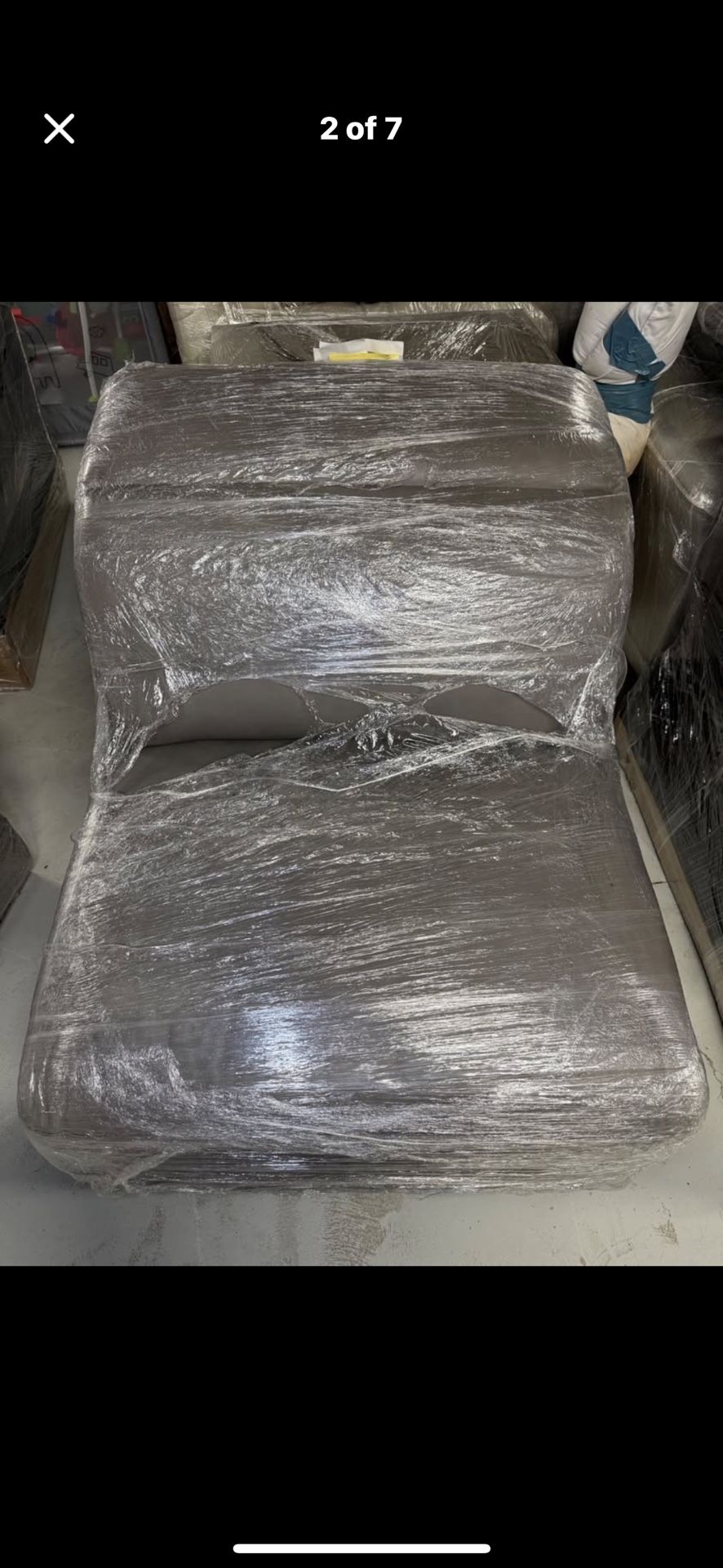 Macys LT Grey 2 Piece Sectional Modular Replacement Pieces - Armless Chair And RAF Power Recliner