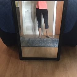 Vintage Black Trim Large Mirror 