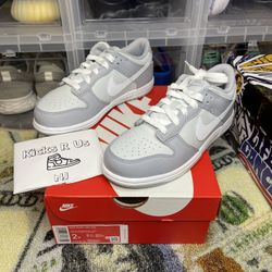 Nike Dunks Wolf Grey Kids Size 2y