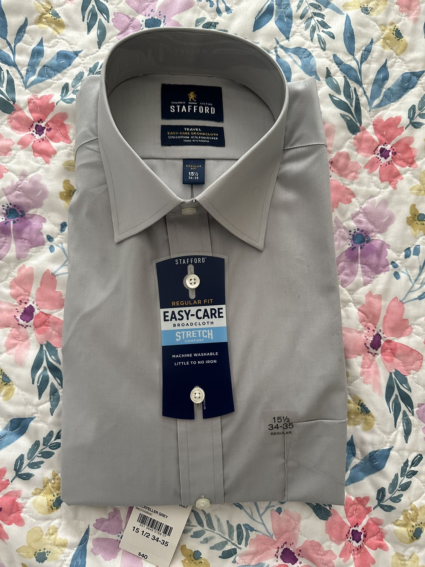 new mens stafford gray long sleeve dress shirt size 15 1/2 34-35 for Sale  in Inglewood, CA - OfferUp