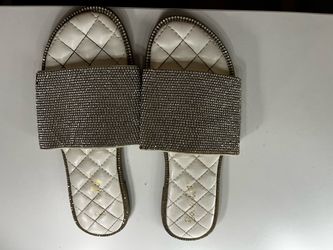 Rhinestone Slide Sandals (white)
