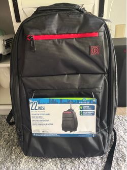 Protege 22" Black Rolling Backpack with Telescopic Handle