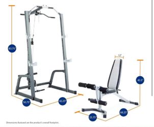 Marcy Pro Deluxe Cage System with Weightlifting Bench All in One Home Gym Equipment PM 5108 Black Si for Sale in Skokie IL OfferUp