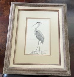 Signed & Numbered Heron Framed Art