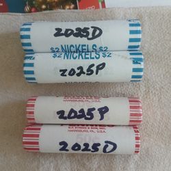 4 BU BANK ROLLED 2025 P & D MINTS