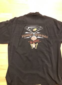 Black silk Tommy Bahama shirt. Size medium relax fit.