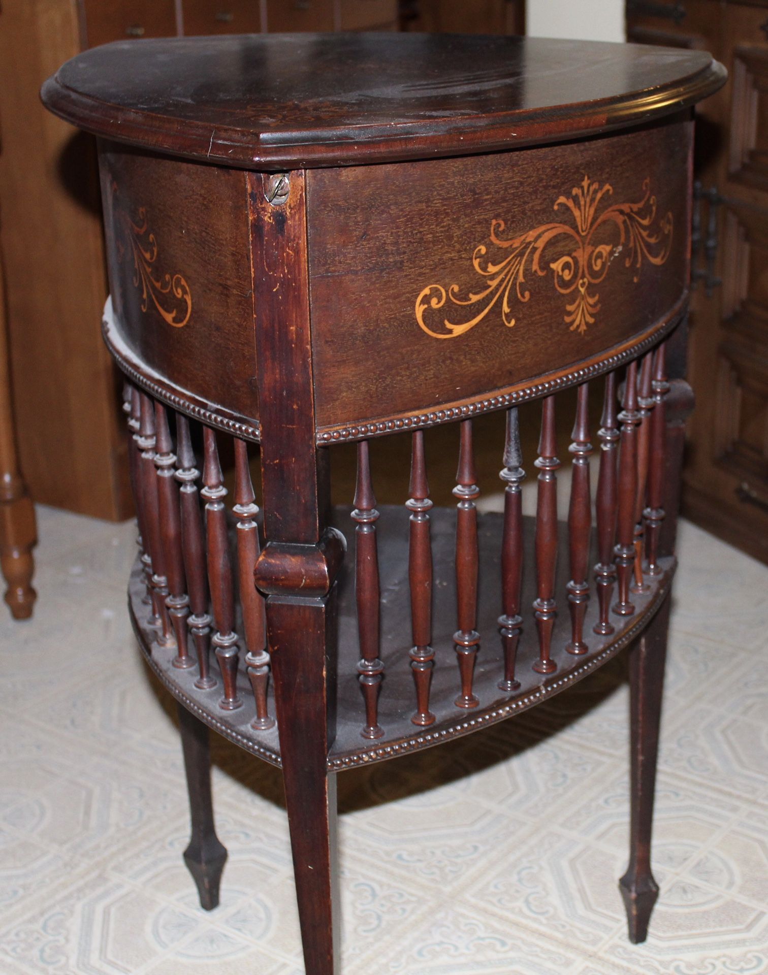 Antique Vintage Storage Table w/ Removable Tray