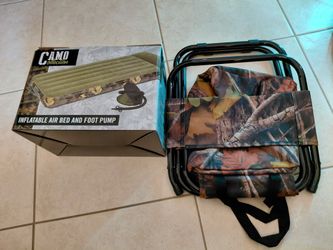 Camouflage Inflatable Air Bed w/Chair - NEW