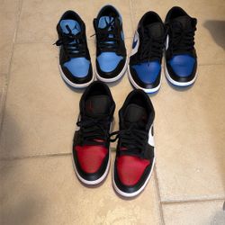 3 Pairs Jordan 1 Lows $150 