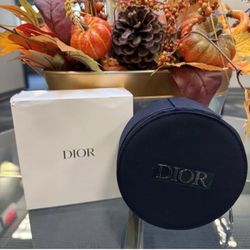 DIOR Beauty Vanity Case Round Makeup Bag With Mirror NEW With BOX!
