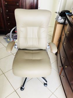 Realspace ampresso high back leather office chair taupe silver for