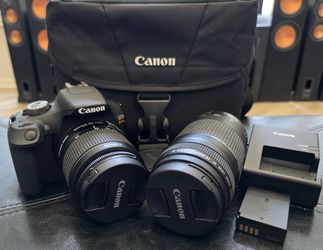 Canon EOS Rebel T7 DSLR Bundle – 2 Lenses (18-55mm + 75-300mm) + Bag (Like New)
