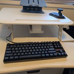 Adjustable height standing desk add-on