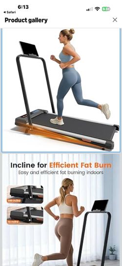 Walking Pad with Incline and Handle Bar, 2.5 HP Quiet Walking Pad Treadmill with 265 LBS Capacity, Portable Under Desk Treadmill, Portable Treadmills 
