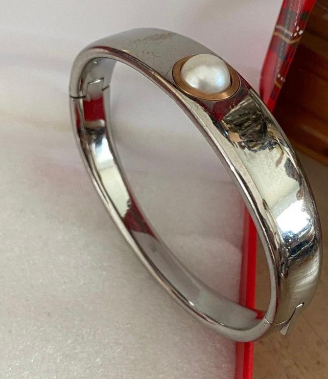 Pulsera Caña Stainlend ADORNO Perla Joyería Antigua