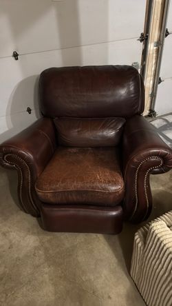100% Rustic Leather recliner