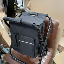 Insulated Backpack Cooler with Folding Stool Chair