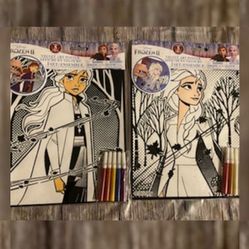 New Set of 2 Disney Frozen Velvet Posters with Markers