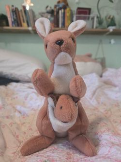 Ty Beanie Baby 1996 Pouch Kangaroo 1995 Twigs The Giraffe & 1993 Quackers Duck