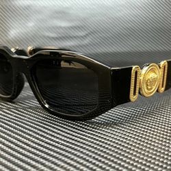 Stylish VERSACE VE4361 GB1 87 Black Gold Unisex Sunglasses 53 mm