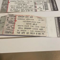 Old Ticket Stubs For JUICE WRLD 2019