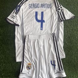 Sergio Ramos Real Madrid Kid Sizes Retro Soccer Jersey