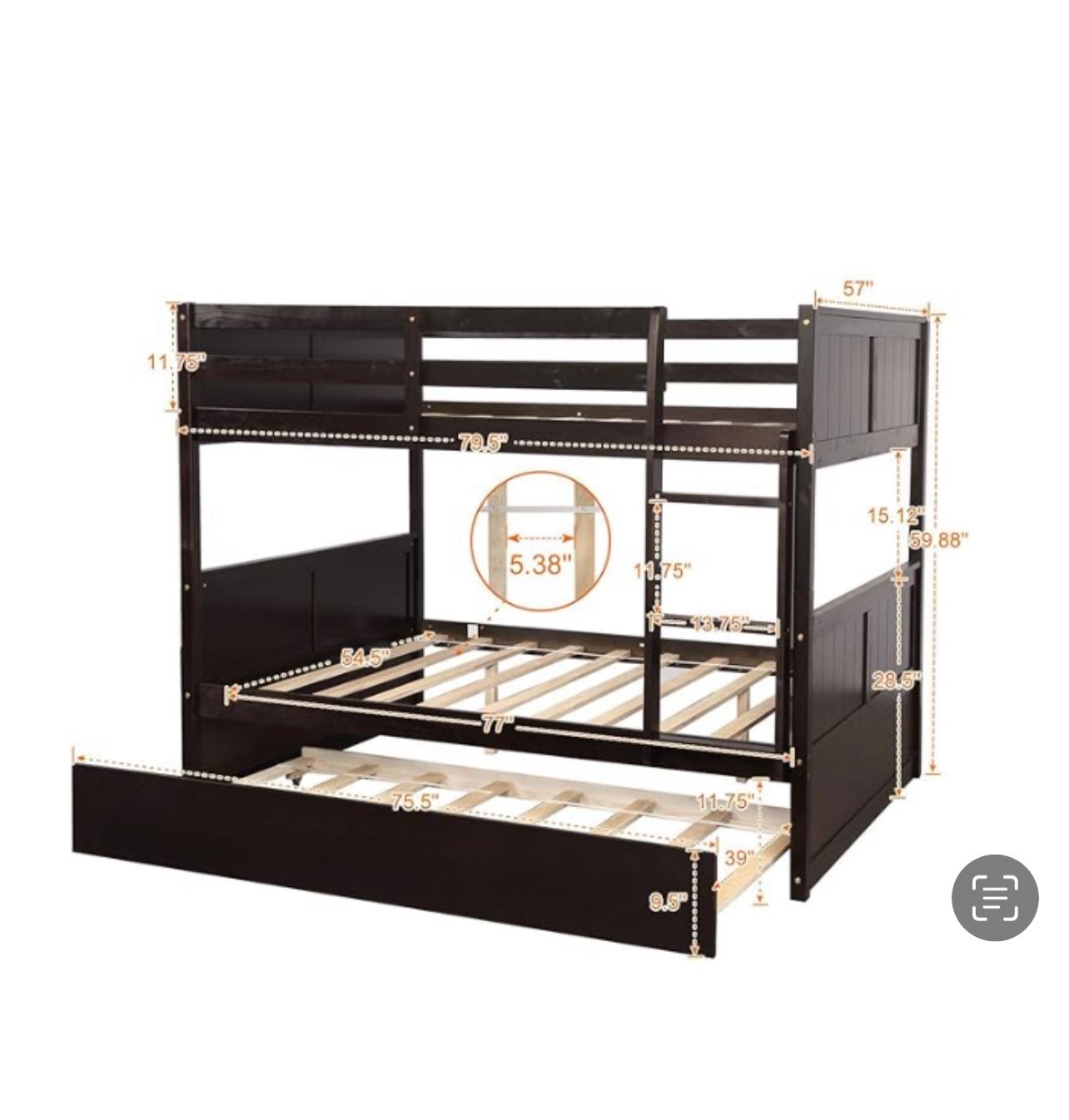 Full Bunk Bed Frame – With Pull Out Bed - Pictures As Two Different Beds.