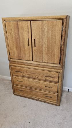 Oak dresser and cabinet