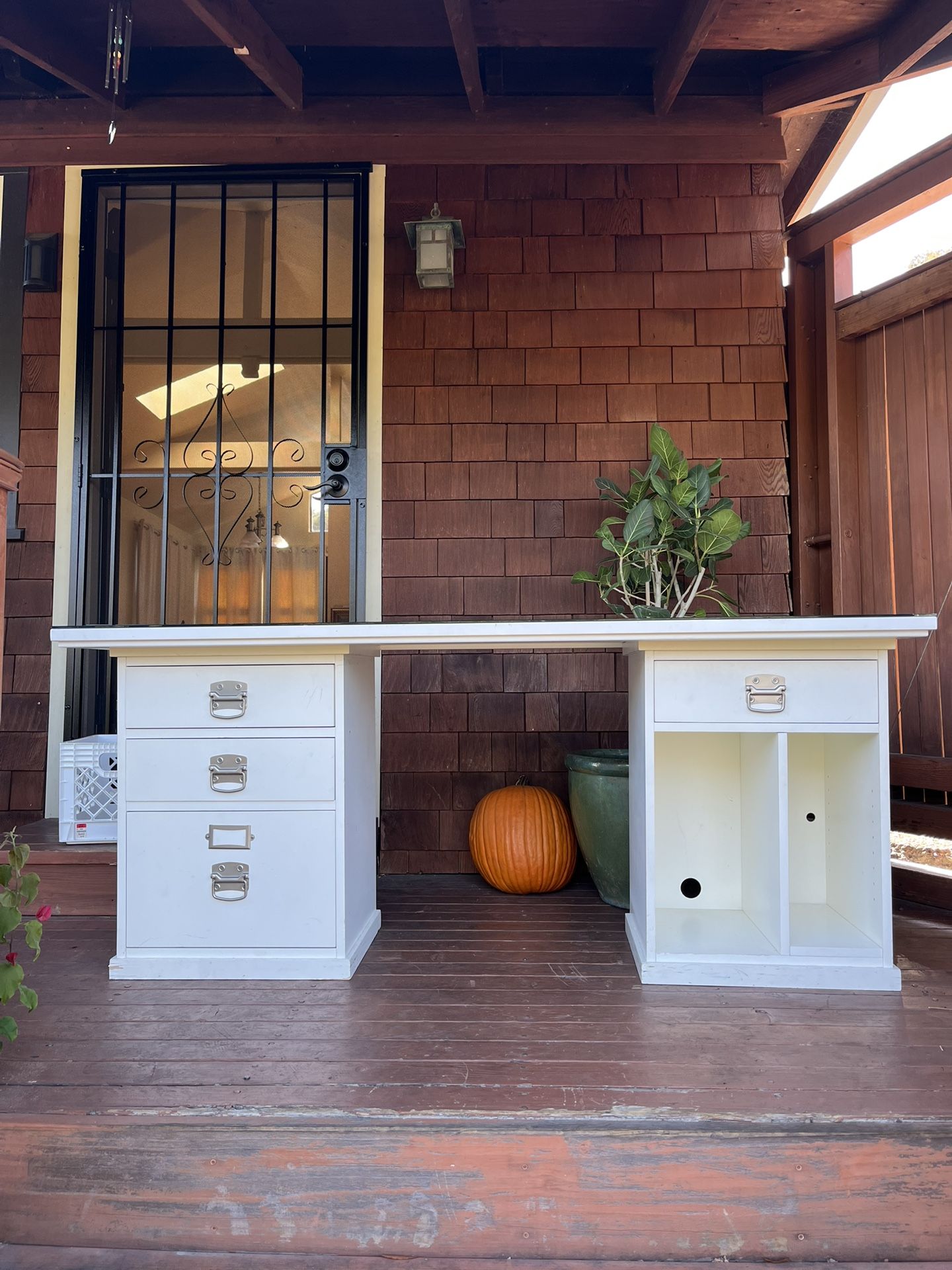 White Office School Desk Or Side Tables