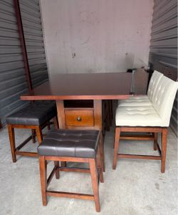 ✳️ Beautiful 🌟  Modern 6-Piece Counter-Height Dining Set with Storage Table.