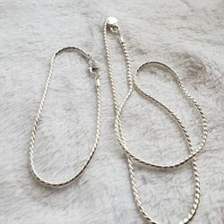 20in. Sterling Silver Plated Rope Necklace And Bracelet Set