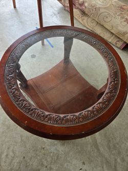 Solid wood glass coffee table
