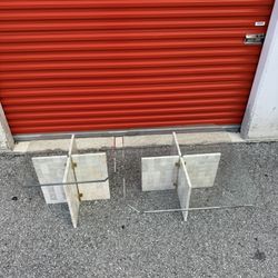✨ Mid Century Modern Travertine & Brass Coffee + Side Table Set ✨