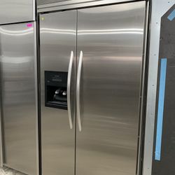 Kitchen Aid 42” Built In Refrigerator In Stainless Steel Used