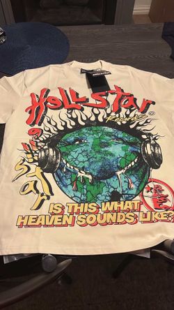 White Hellstar t shirt with red print