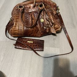 Brahmin Leather Snake Skin Purse And Wallet 