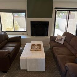 Faux leather sofas 