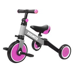 KORIMEFA 5 in 1 Toddler Bike for 1-4 Years Old Kids, Kids Trike Tricycle for Balance Training, Baby Bike Toys Gift for Boy & Girl