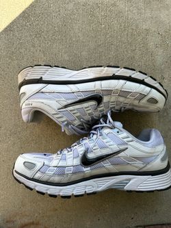 Nike P-6000 Men's Running White/ Metallic Silver / Black Size 12