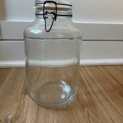 Bormioli Rocco Fido 4L Glass Jar - Airtight Storage with Metal Clamp & Rubber Gasket - Ideal for Fermentation, Home Canning, Dry Food Storage - Great 