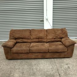 Coffee Suede Couch- Free Delivery